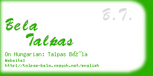 bela talpas business card